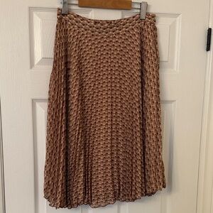 Elegant Brown Pleated Skirt